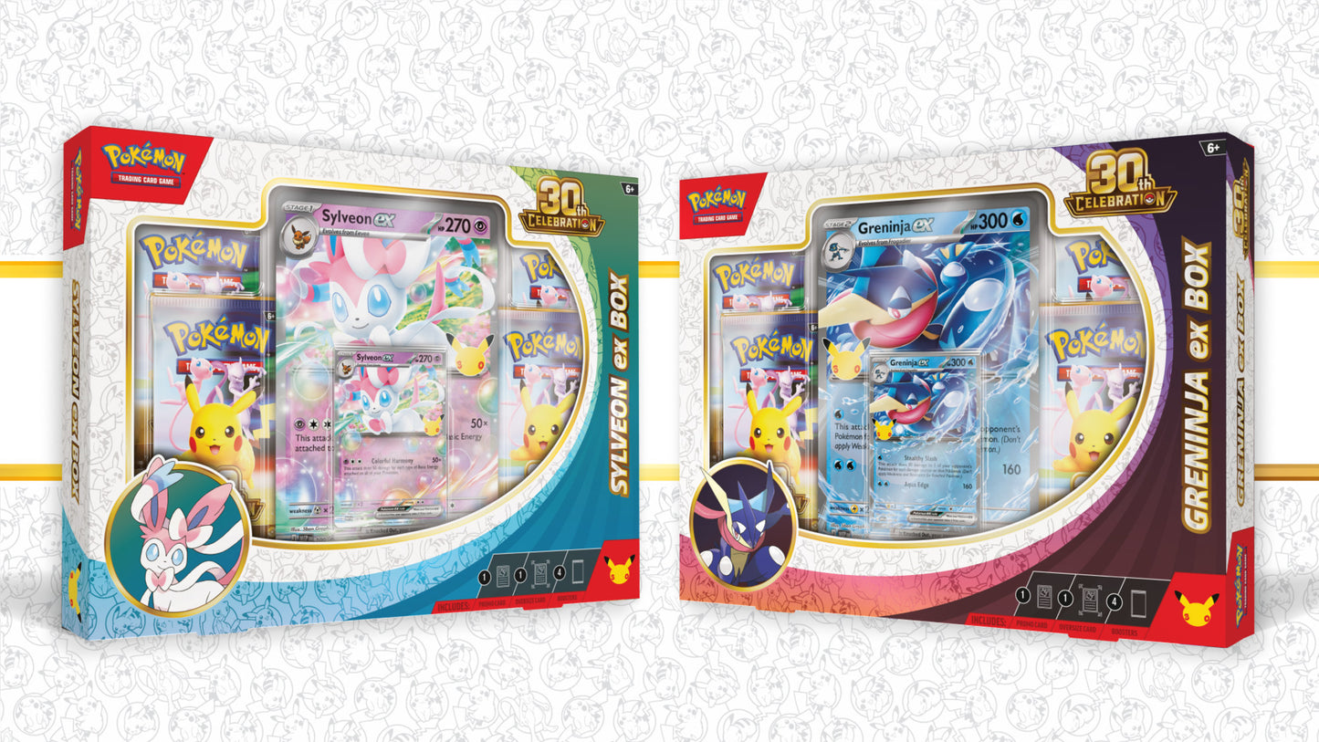 Pokémon TCG: 30th Celebration Pokémon ex Box—Sylveon ex & Greninja ex [Pre-Order]
